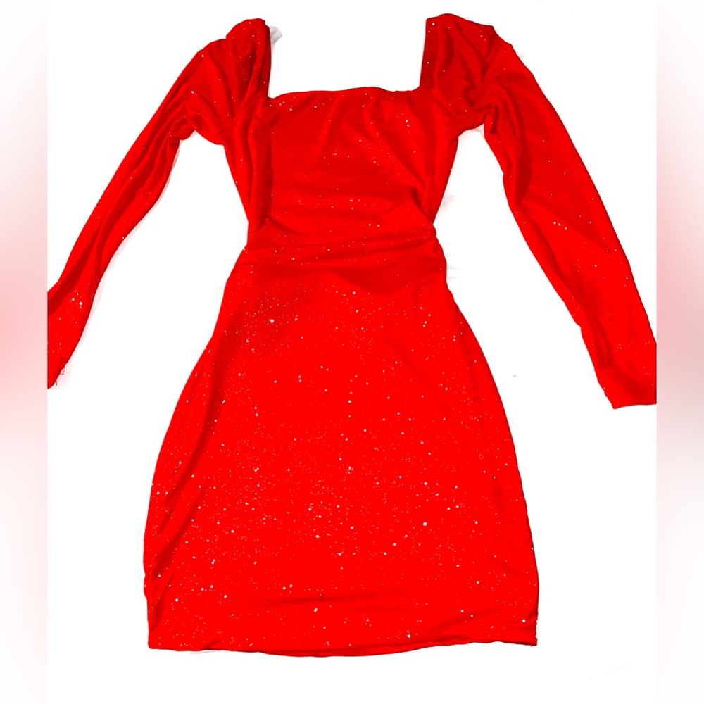 Red sparkly mini dress